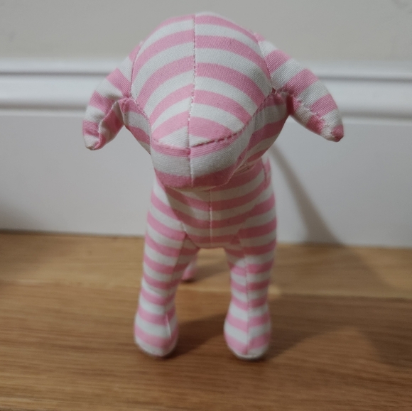 EUC Victoria's Secret PINK Love Pink Dog Plush Pink White Stripped Collectible - Picture 3 of 11